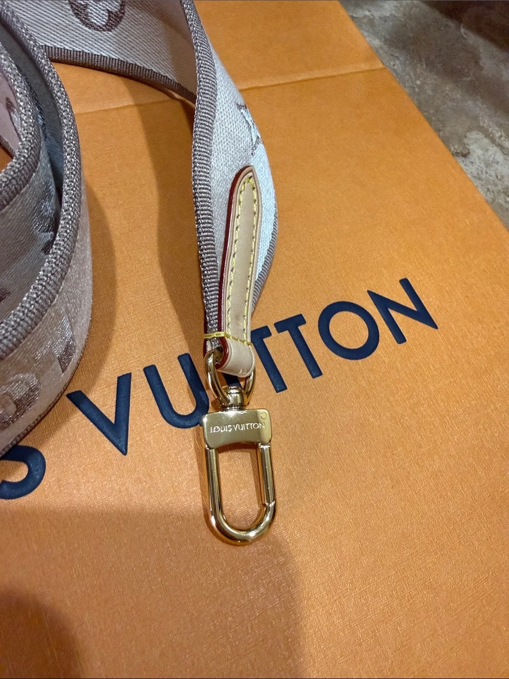 New•Louis Vuitton Jacquard Speedy Bandouliere 20 Shoulder Strap Beige